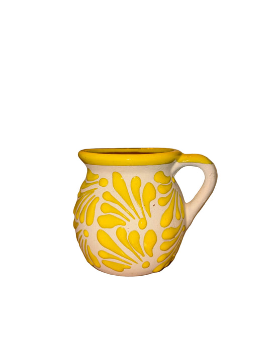 Set of 4 Yellow Engobe Mugs
