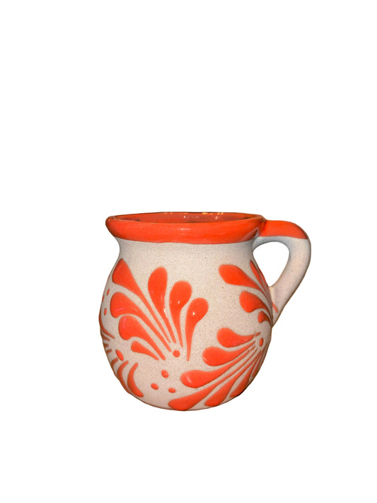 Set of 4 Orange Engobe Mugs
